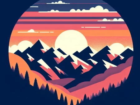Foto Senja di Pegunungan Alpen yang Memesona